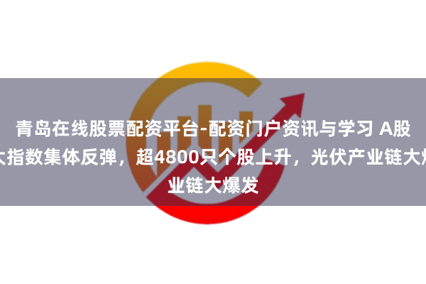 青岛在线股票配资平台-配资门户资讯与学习 A股三大指数集体反弹，超4800只个股上升，光伏产业链大爆发