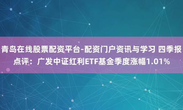 青岛在线股票配资平台-配资门户资讯与学习 四季报点评：广发中证红利ETF基金季度涨幅1.01%