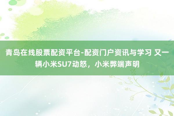 青岛在线股票配资平台-配资门户资讯与学习 又一辆小米SU7动怒，小米弊端声明
