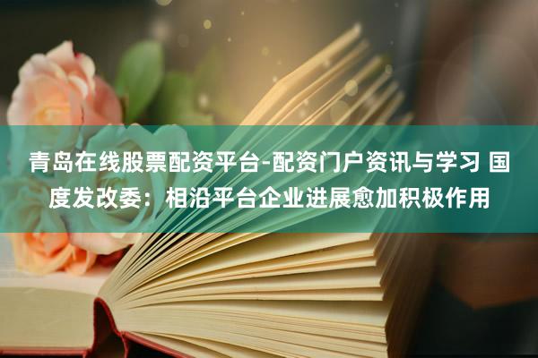 青岛在线股票配资平台-配资门户资讯与学习 国度发改委：相沿平台企业进展愈加积极作用