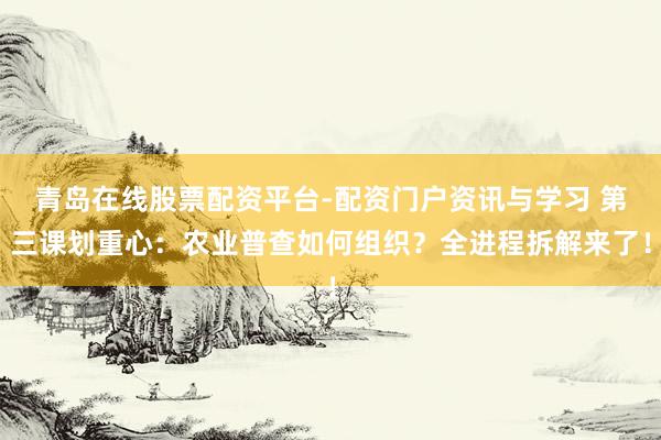青岛在线股票配资平台-配资门户资讯与学习 第三课划重心：农业普查如何组织？全进程拆解来了！